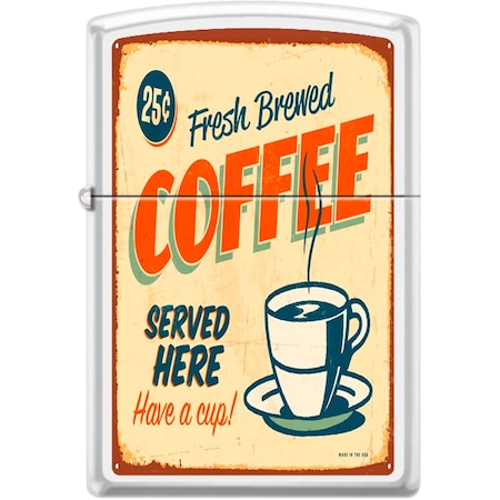 Zippo 2024 Zippo Custom Coffee Served White Matte ZIP-214CI012176